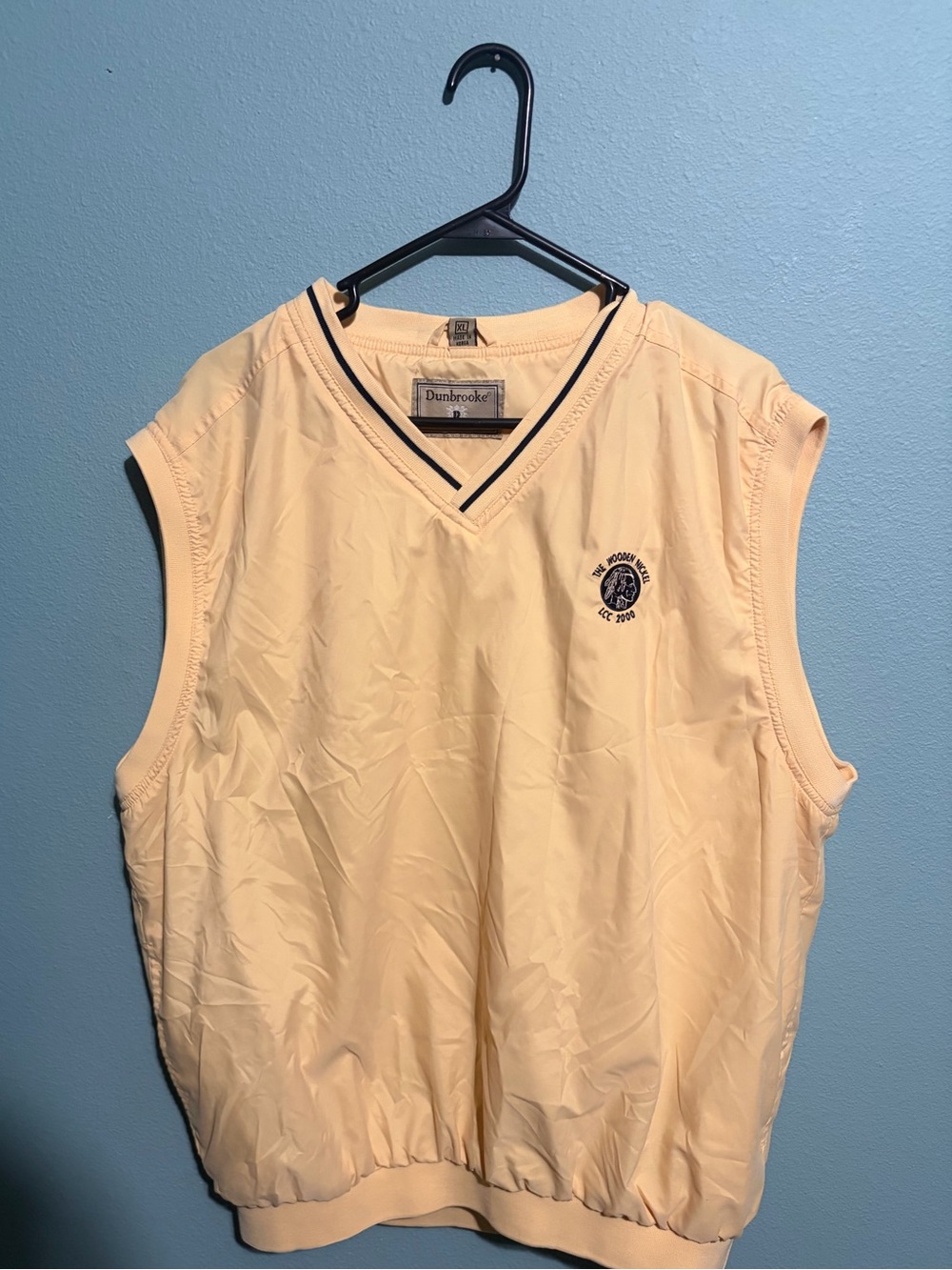 Vintage Dunbrooke Club Collection Golf Vest XL Cream Wind Vest Made in Korea